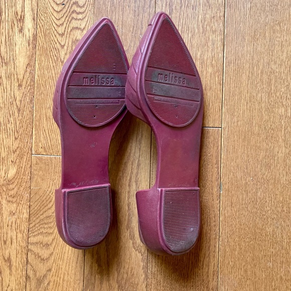 Melissa pointy-toe flats in wine, size 38 - Picture 2 of 6